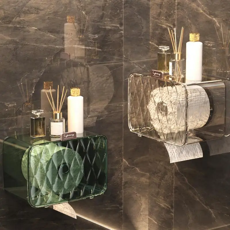 

Настенная коробка для салфеток, самоклеящийся диспенсер для туалетной бумаги, водонепроницаемый портативный диспенсер для салфеток, держатель для салфеток