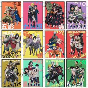 80s Anime Naruto plakat Uzumaki Naruto plakaty estetyczny wystrój domu ściany artystyczny obraz charakter informacje Naruto Team-7 prezenty dla dzieci tanie i dobre opinie Bandai CN (pochodzenie) Wydruki na płótnie Pojedyncze PŁÓTNO Wodoodporny tusz Animacja Bezramowe lustra W stylu japońskim