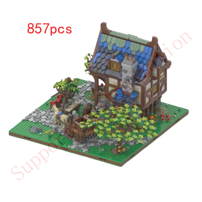 

Fast delivery MOC-176853 Castle medieval blacksmith small particle assembled building blocks toy building
