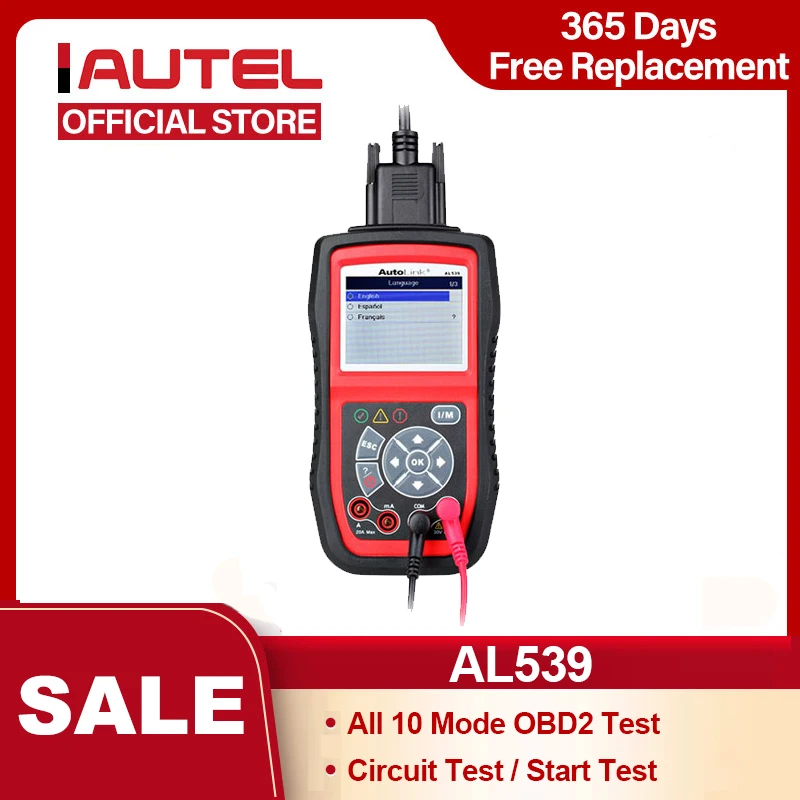 

Autel AutoLink AL539 OBD2 сканер считыватель кодов Электрический инструмент для тестирования все в одном AVOmeter для тестирования цепи бесплатное обновление