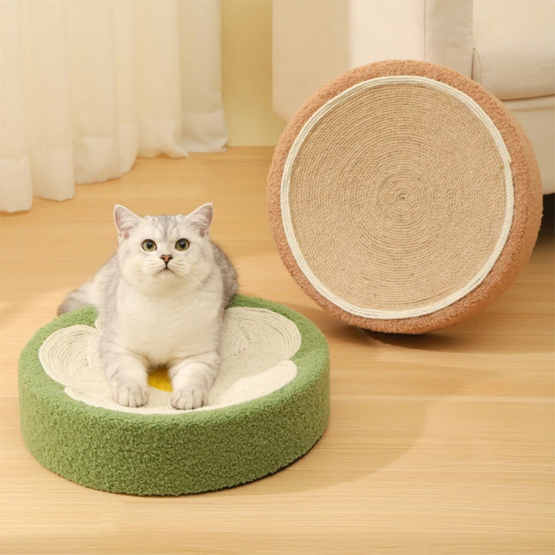 

2023 New Compass Round Cat Scratching Bowl Cat Grab Plate Sisal Hemp Grinding Claw Cat Toys For Cats Creative Pet Accessories