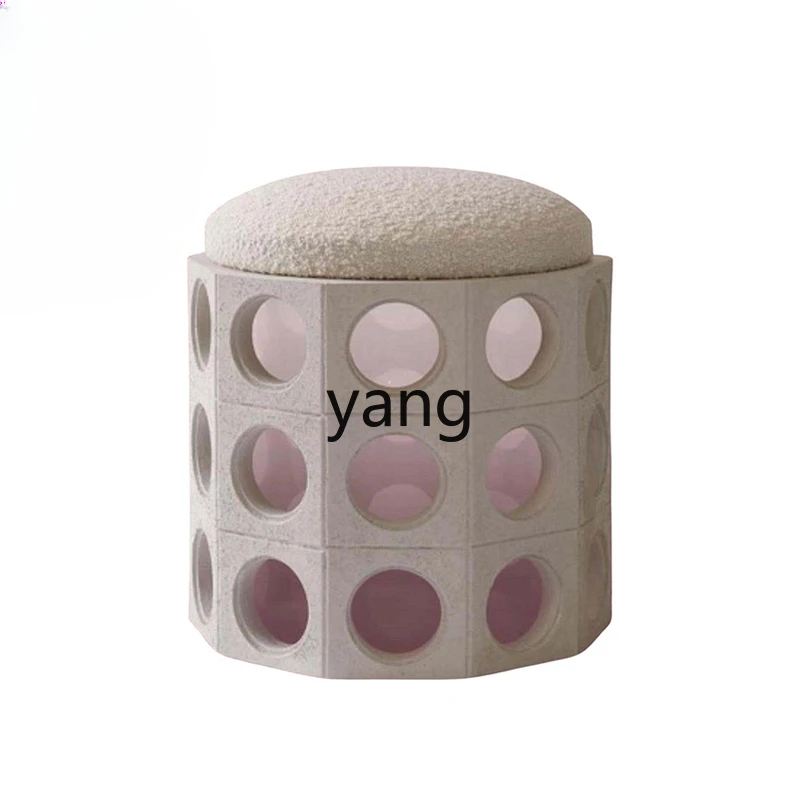 

CX Modern Simple Special-Shaped Log Acrylic Fabric Dressing B & B Club Low Stool