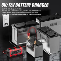 6V/12V 1.5A Smart Charger Car and Motorcycle Battery Charging Unit for Car Truck Boat SUV Lead-Acid AGM GEL Batteries - Image 2