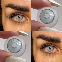 Natural Colored Eye Contacts for Women - Soft, Comfortable Disposable Lenses for Effortless Beauty and Everyday Style (Gray Blue)