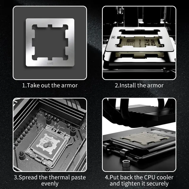 UPSIREN AMD AM5 CPU 보호용 열전도 패치, 오버플로 방지 실리콘 그리스/보호용 마더보드