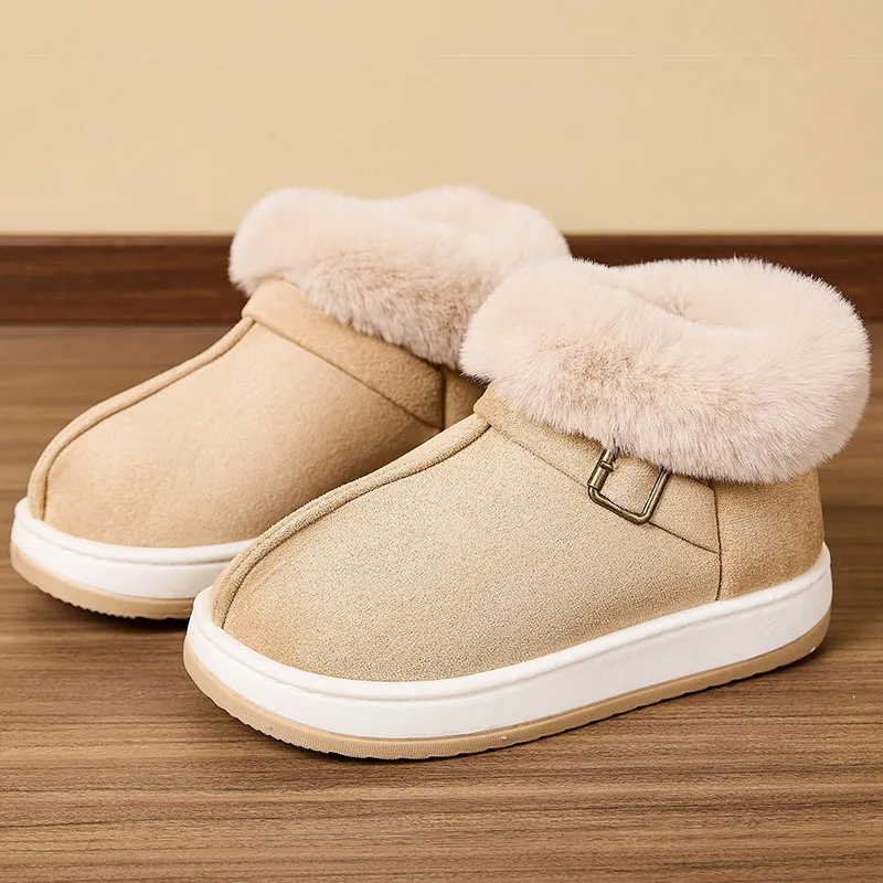 Boots Woman Snow Flat Shoes Slip On Shoes Women Platform Ankle Boots Plus Size 2025 Fashion Winter Ladies Boots Botas Mujer