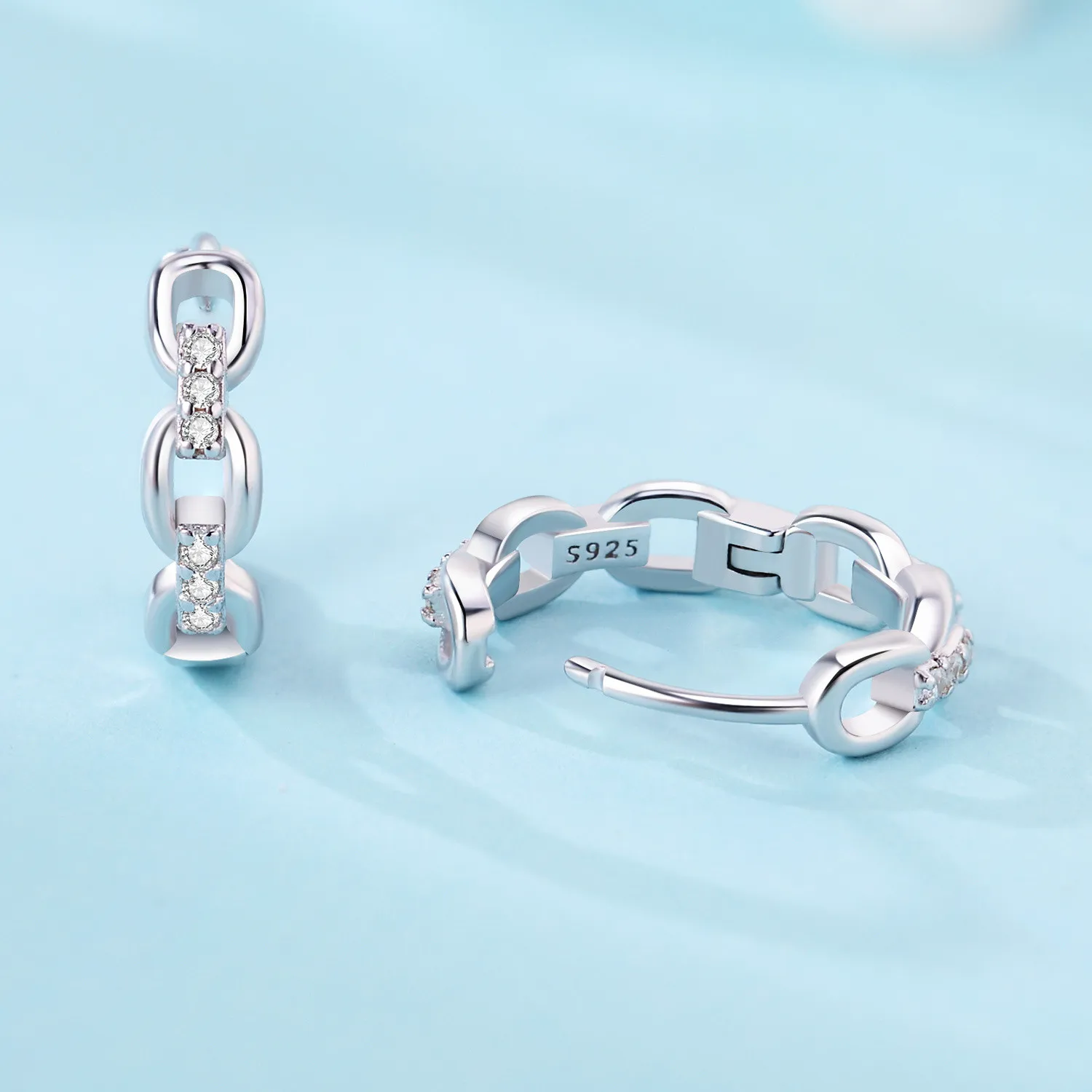 CYCUFF S 할로우 체인 디자인 귀걸이 후프 귀걸이 여성 쥬얼리 오리지널 트렌디 기념일 선물