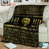 3D Egyptian Hieroglyphics Symbol Pharaoh Blanket,Soft Throw Blanket for Home Bedroom Bed Sofa Picnic Travel Office Cover Blanket 3