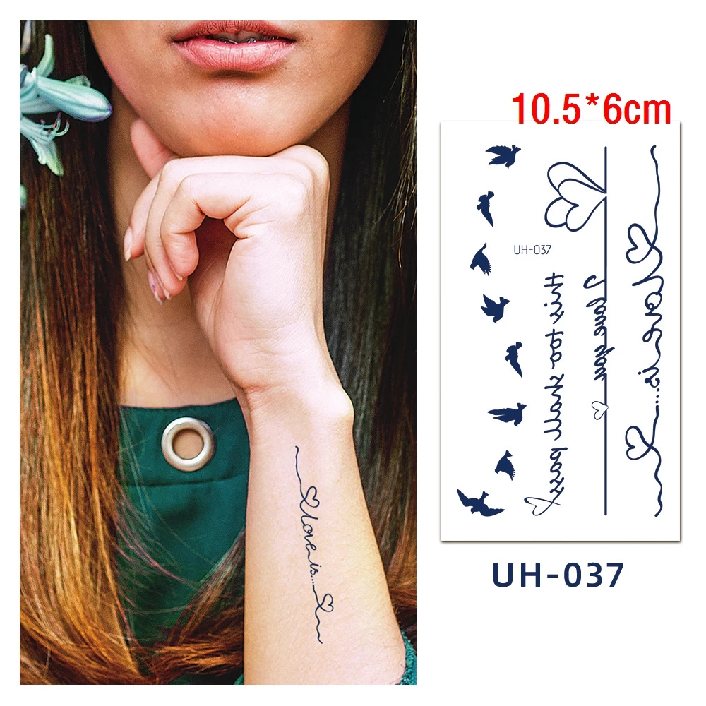 

Juice Tatto Sticker Ins Swallow Fly Bird Feather Body Art Ink Blue Dog Moon Sun Waterproof Temporary Fake Tattoo for Men Women