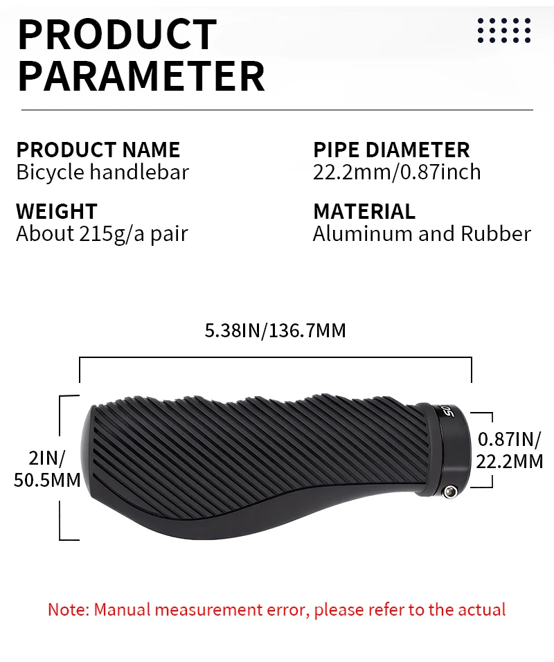 BUCKLOS Rennrad-Griffe Ergonomische Fahrradlenkergriffe Rutschfest Wasserdicht Mountainbike-Lenkergriffe – Detail 4