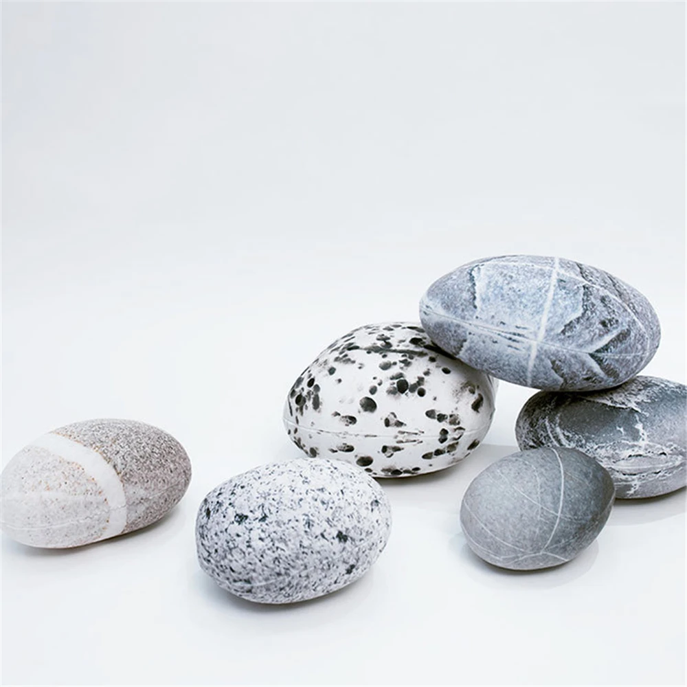 Simulation Stone Shape Plush Cushion Soft Stuffed Cobblestone Pillow Kids Play Toys Backrest Pillow for Home Sofa Decoration 6
