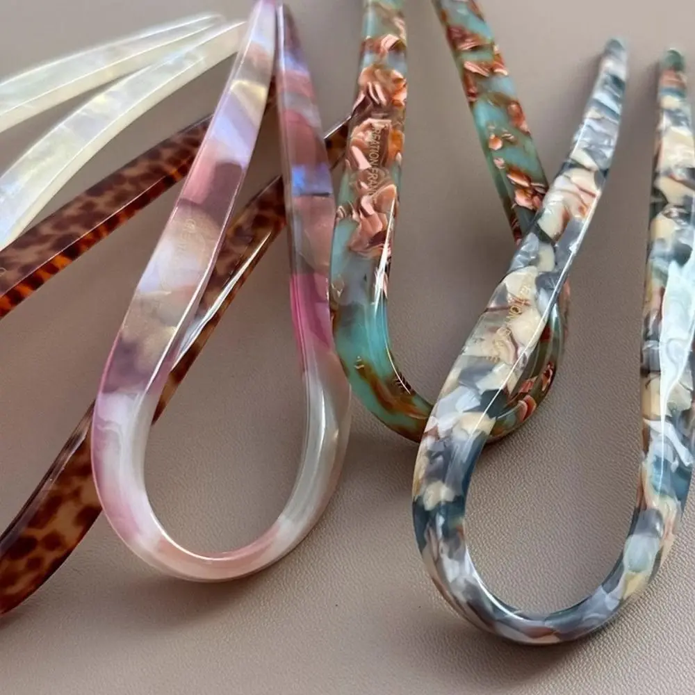 U-shaped Hairpin Acetate Headwear Hair Forks for Women/Girls Hair Accessories