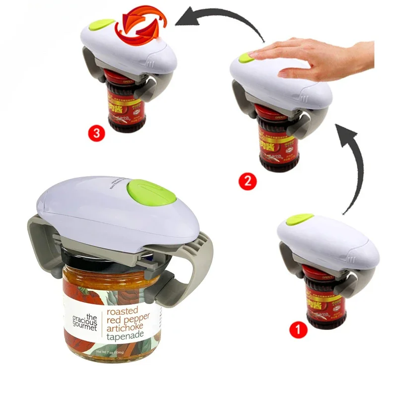 

Mini Electric Can Opener Beer Bottle Opener Handheld Safe Free Jar Can Tin Battery Operated Restaurant Kitchen Bar Tools