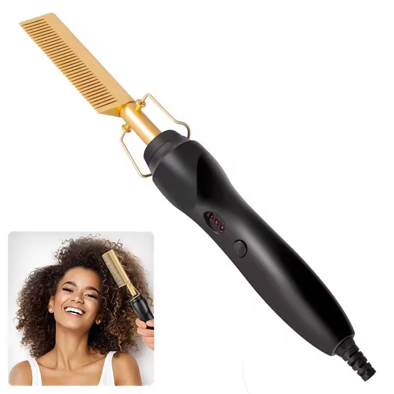 Hot Comb Electric Hair Straightener Brush Pressing Electric Hot