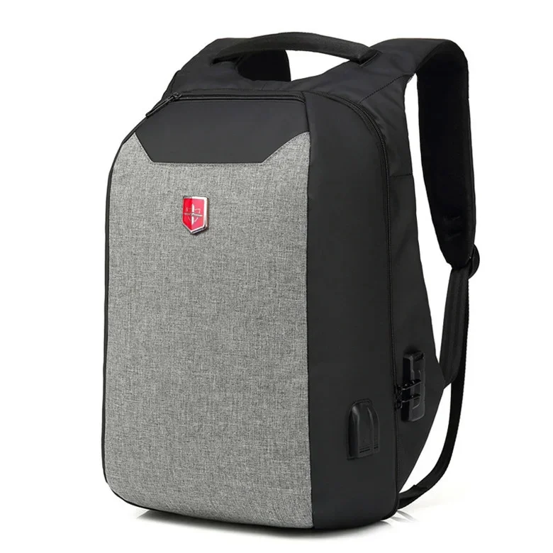 

Anti Theft Swiss Business Backpack Men External Charging USB Function Laptop Backpacks Oxford Waterproof Travel bags Coded Lock