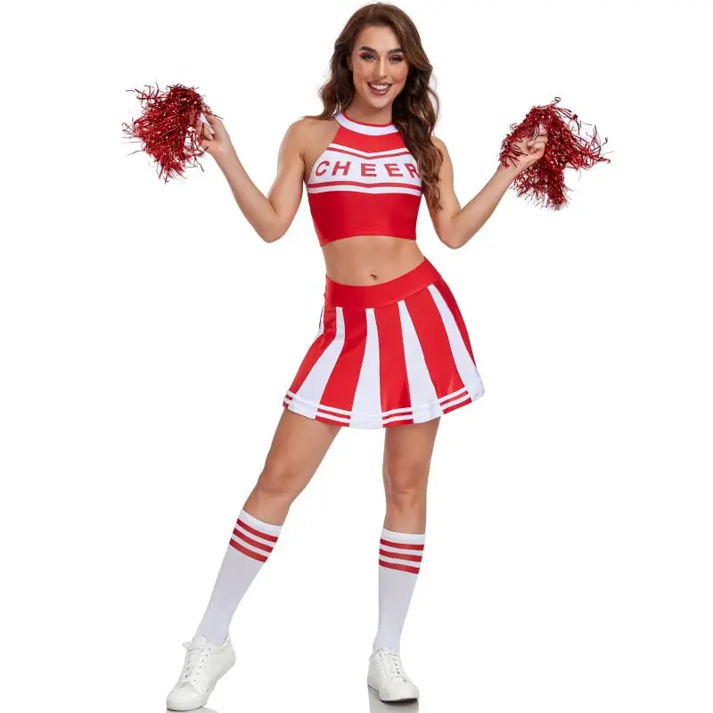 Women Cheerleading Uniform Outfit Fashion Breathable Sports Clothes Set
