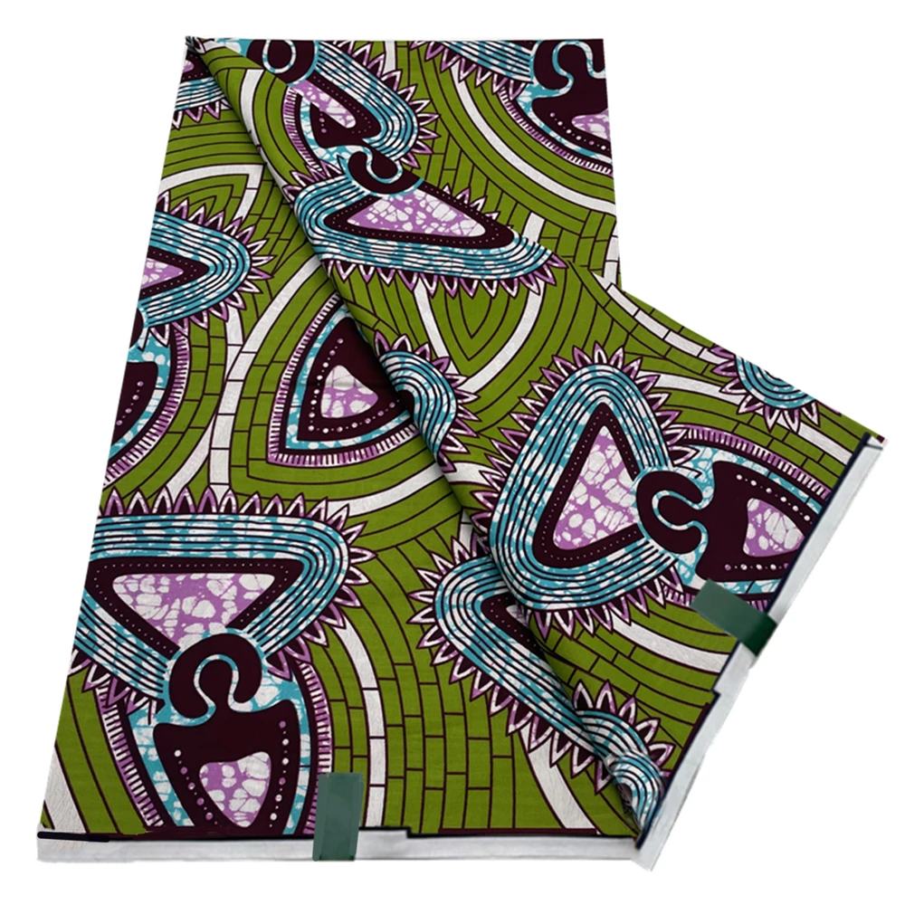 

African Wax Fabric , Pure Cotton Wax Prints Fabrics ,High Quality Wax Tissu Wrap Material For Women Dress 6 Yards