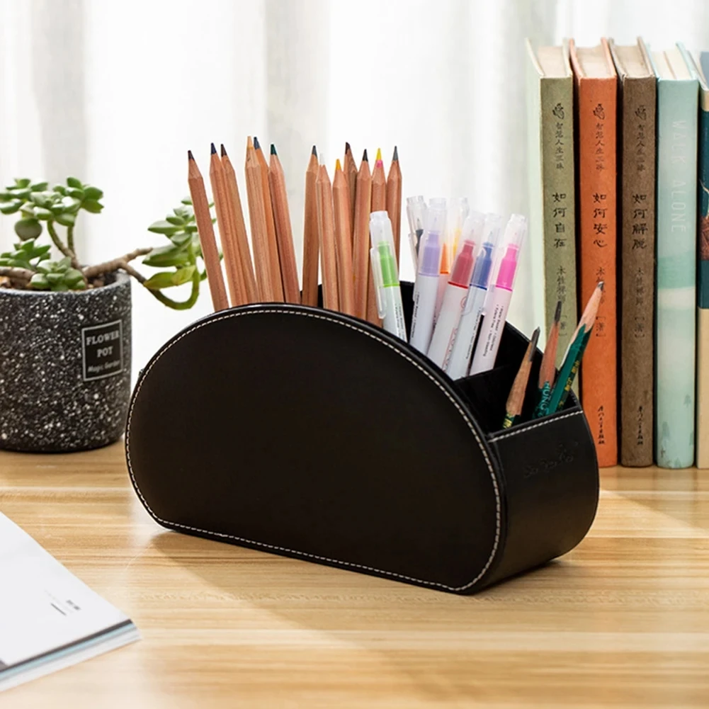 

Pu Leather Organizer Remote Control Phone And Tv Holder Desk Storage Box