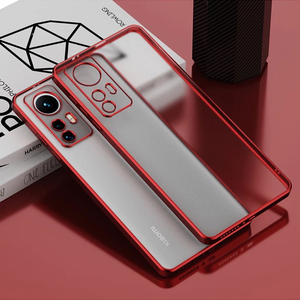 Luxuriöse, galvanisierte Telefonhülle für Xiaomi Mi 12S 12 Pro, transparente, matte TPU-Hülle, Funda für Xiaomi 12S 12X 12, Anti-Fal_voghion.com
