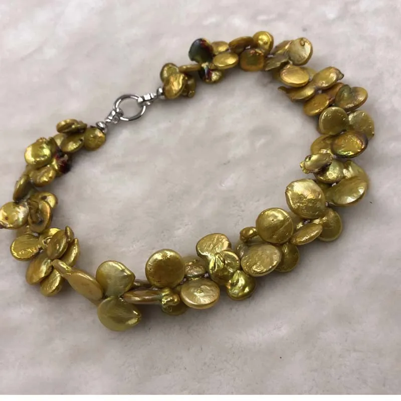 

ELEISPL JEWELRy Baroque Big 12-14^15-26mm Yellow Real FW Pearls Necklace #501-11