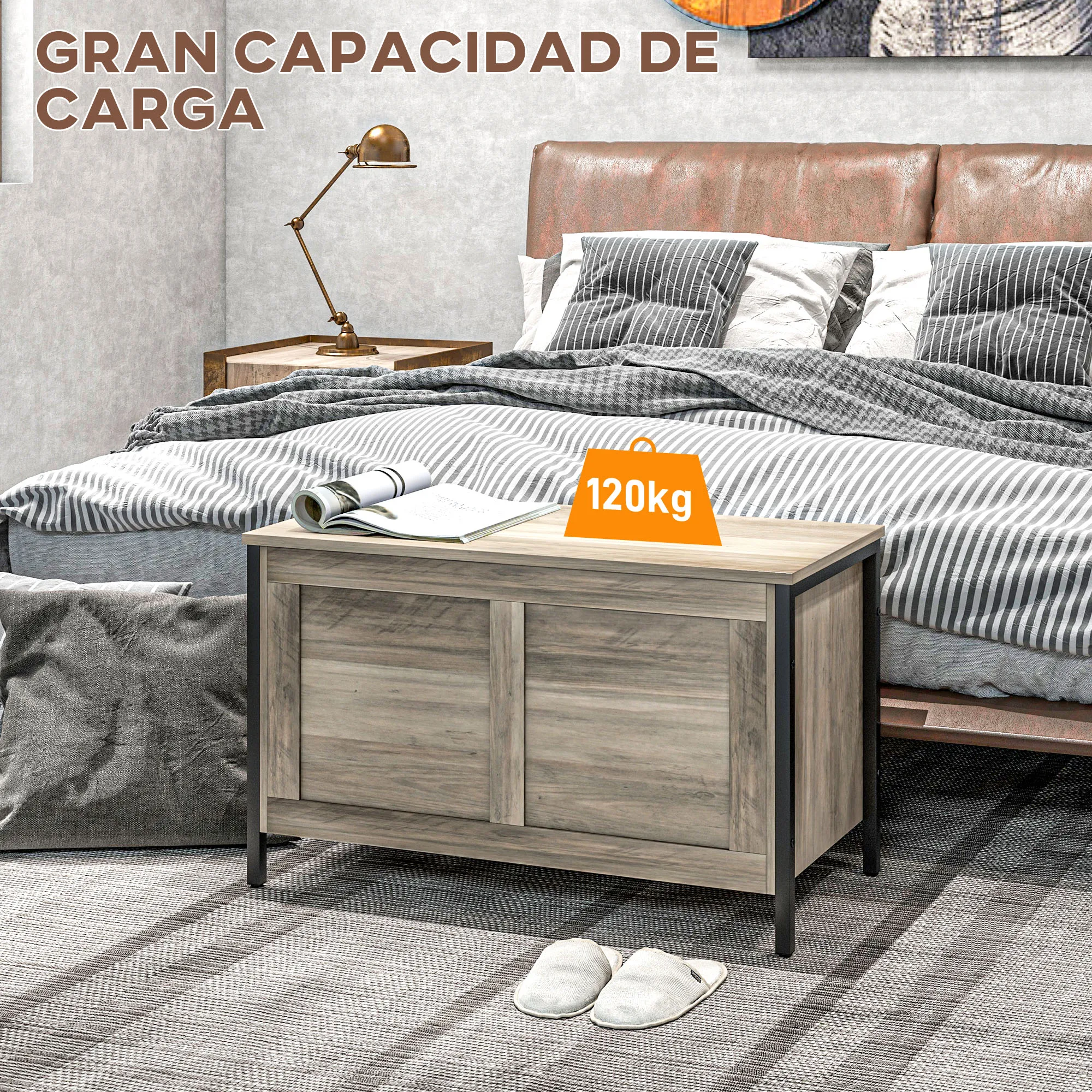 HOMCOM Cassapanca per camera da letto 122L Sgabello