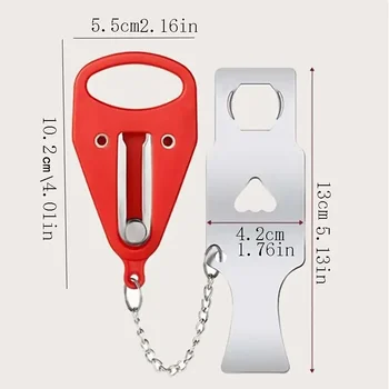 1pc portable travel safety door lock, suitable for travelers and families, universal sleep safety portable travel door lock 7