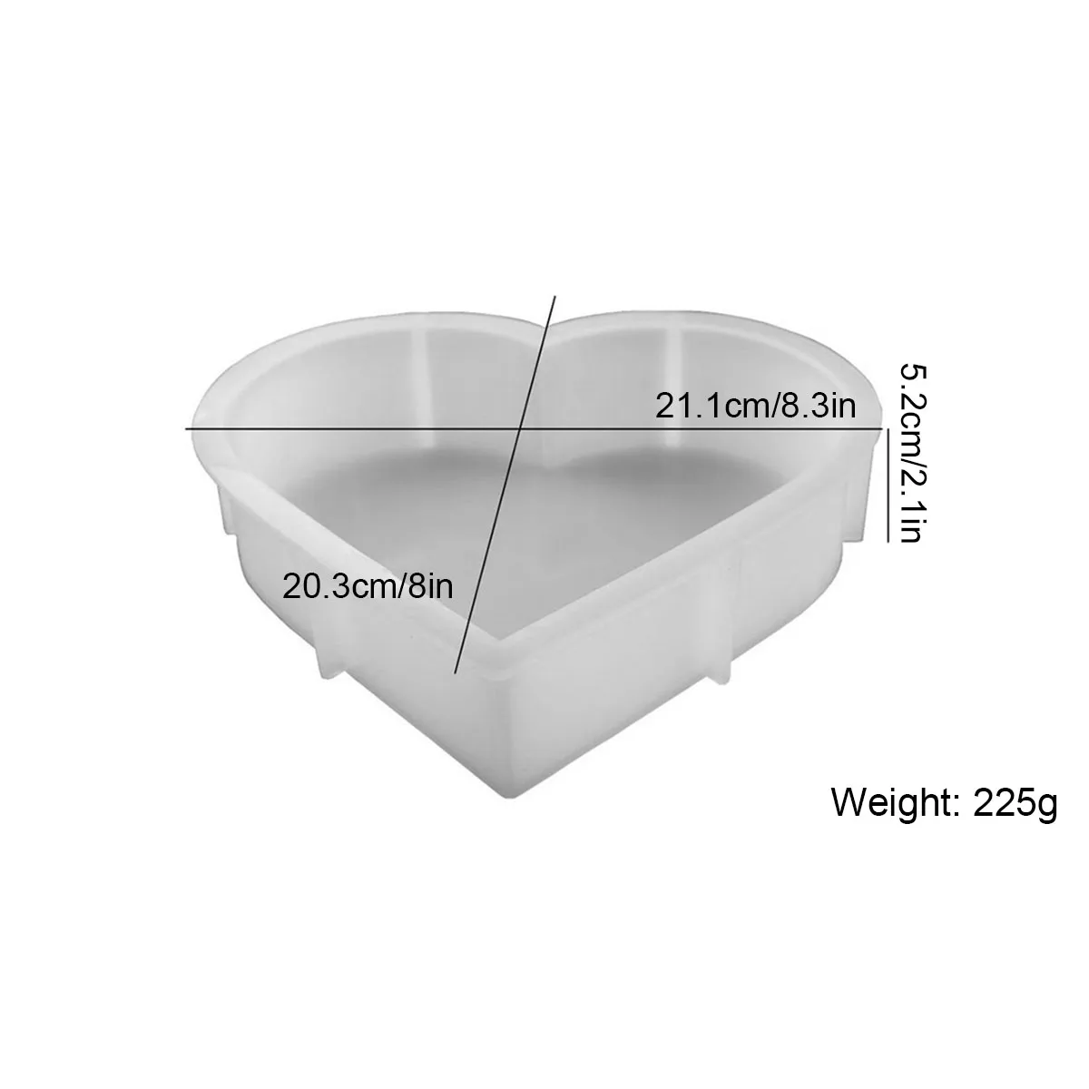 Stampo In Silicone A Forma Di Cuore Per Resina - 17.9x18.2x4.5cm, Per DIY E Decorazioni - Foto 9