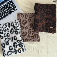 Fashion Lightweight Leopard Print Scarf Cashmere Blend Windproof Imitation Wool Scarf Korean Style Warm Winter Shawl Women/Men