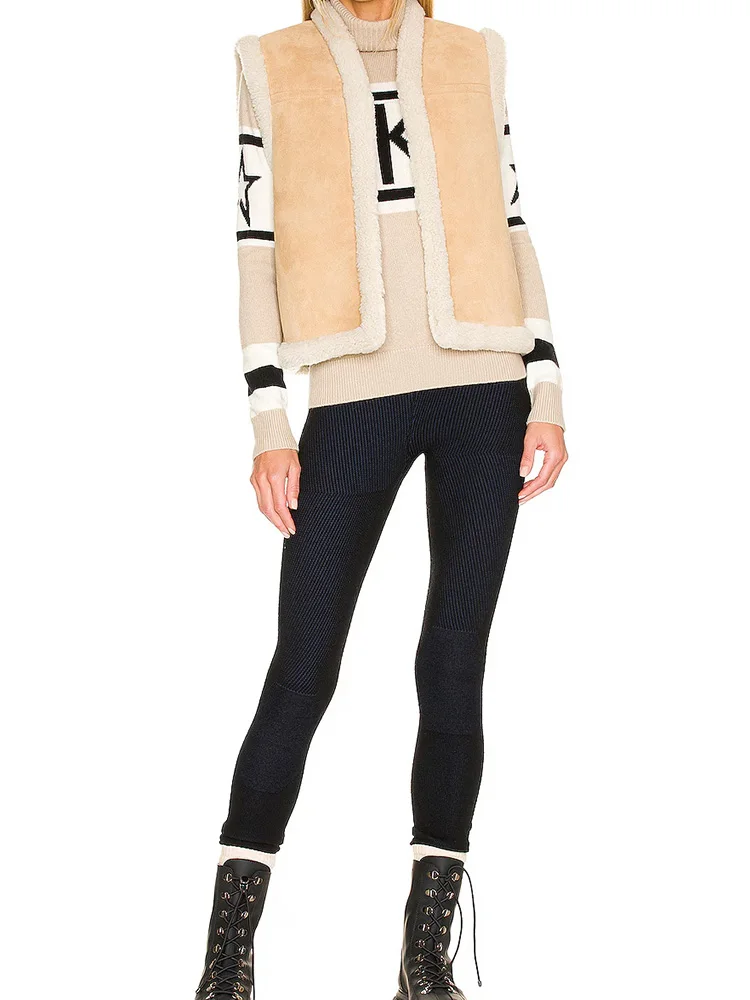 Harajuku Autumn/Winter Warm New Jacquard Knitted Letter Star Stripe Fashion High Collar Slimming Women's Sweater 5