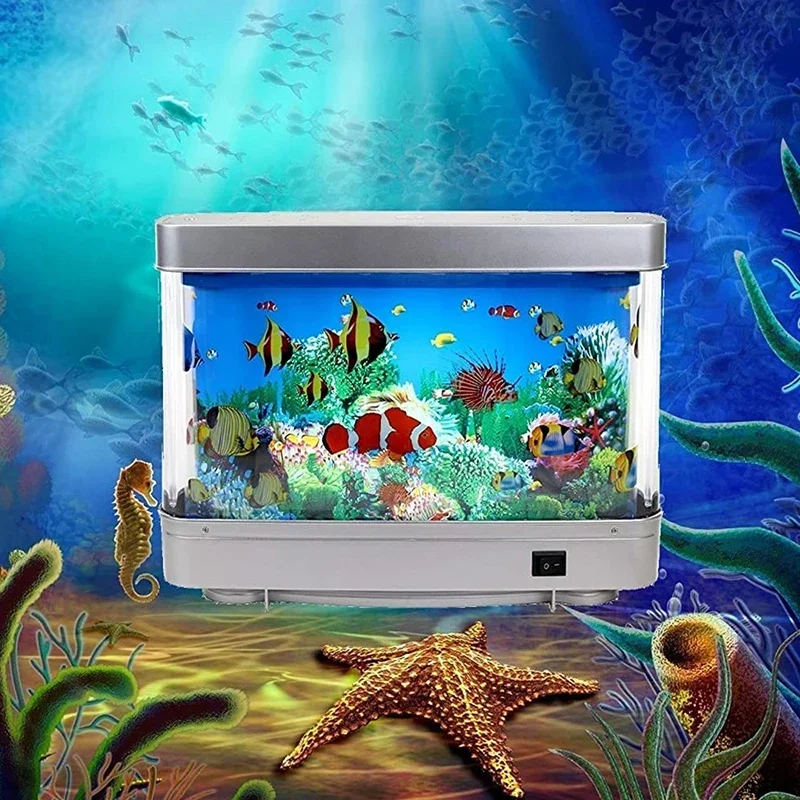 

Artificial Tropical Fish Tank Lamps Aquarium Decorative Night Light Virtual Ocean Dynamic LED Table Lamps Cute Room Decor Gifts