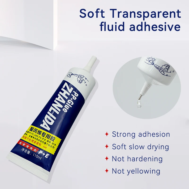 Zhanlida 110ML Polypropylene PP Glue PE EVA POM PU Plastic Leather Waterproof Soft Glue Strong PVC Glue 3
