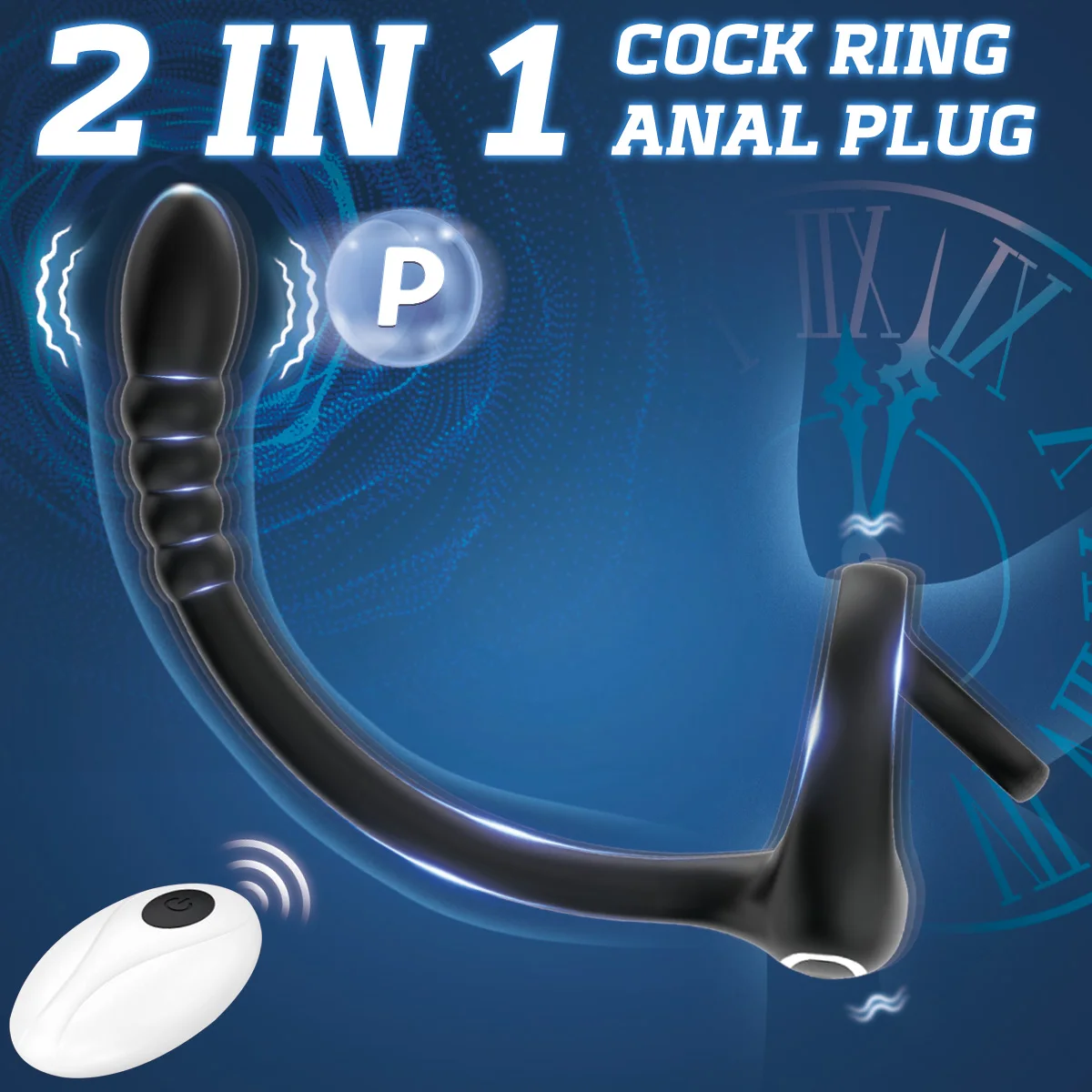 Prostata-Massagegerät, Penisring, Sexspielzeug für Männer, vibrierender Penisring, Stimulator, Fernbedienung, Anal-Butt-Plug, Vibratoren für Männer 1