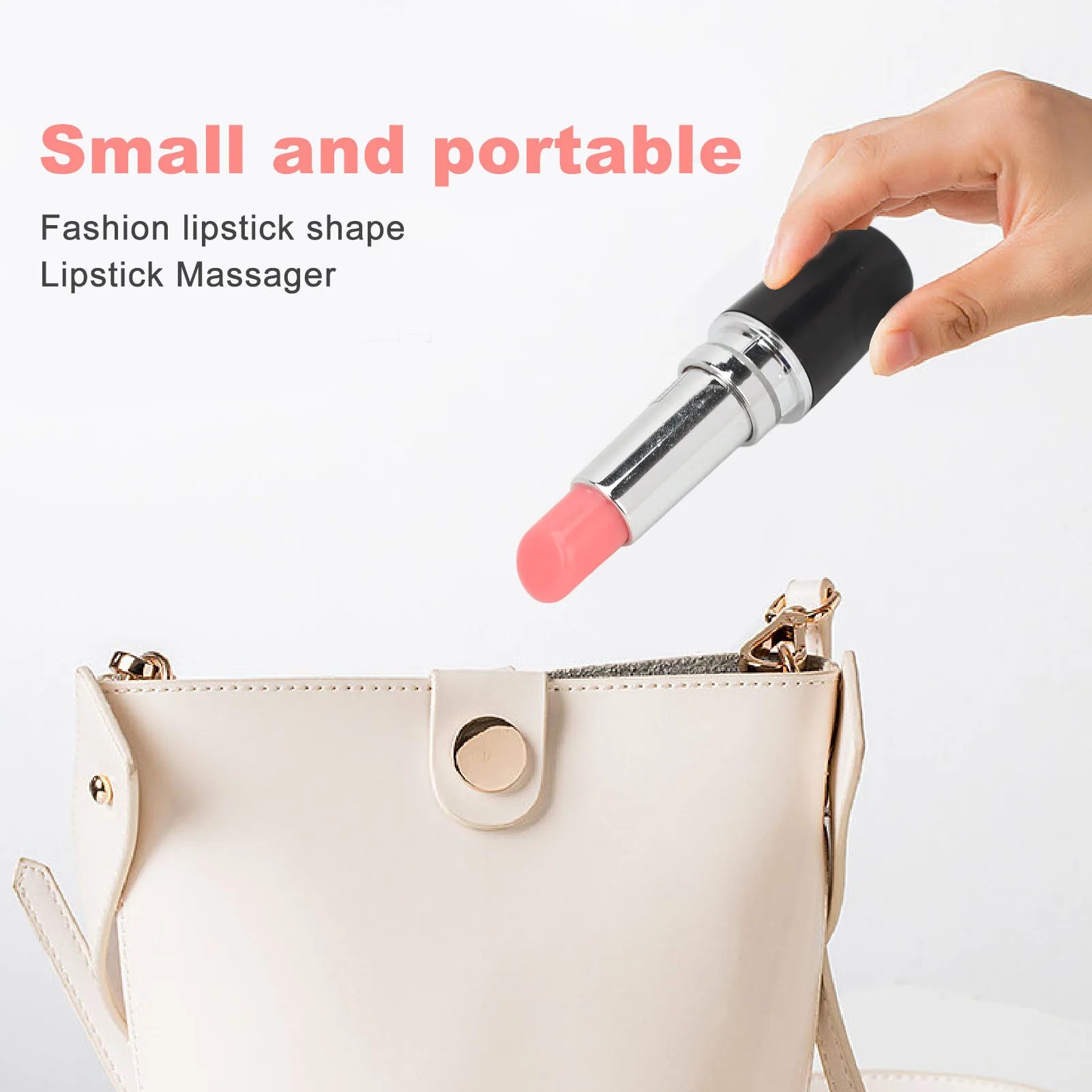 Lipstick Shape Massager Massage Tool Portable Black Lipstick Shape Vibration Face Massage Wand Facial Eye Relief Pain Tools