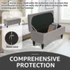 Stretch Footrest Ottoman Cover Soft Rectangular Folding Storage Stool Furniture Piano Seat Bench Protector Slipcover 3
