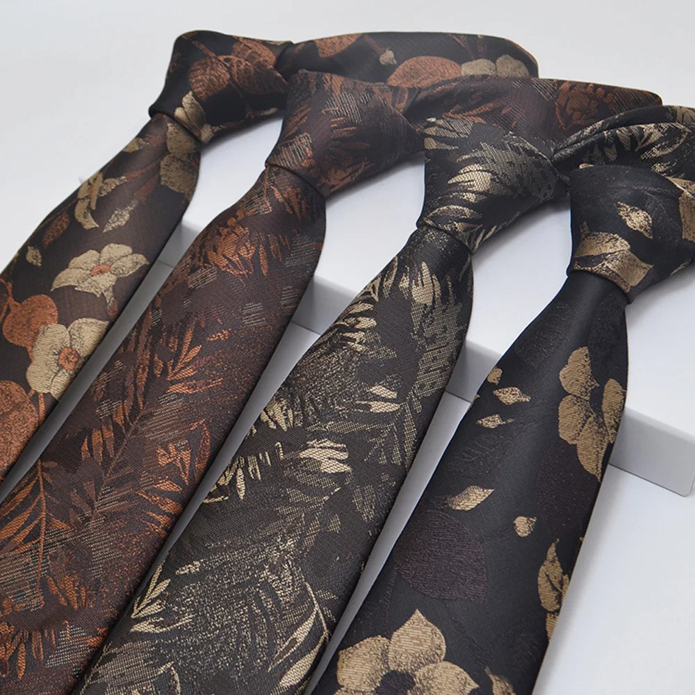 Mens Jacquard Tie - Floral Dot Necktie for Weddings  Daily Wear