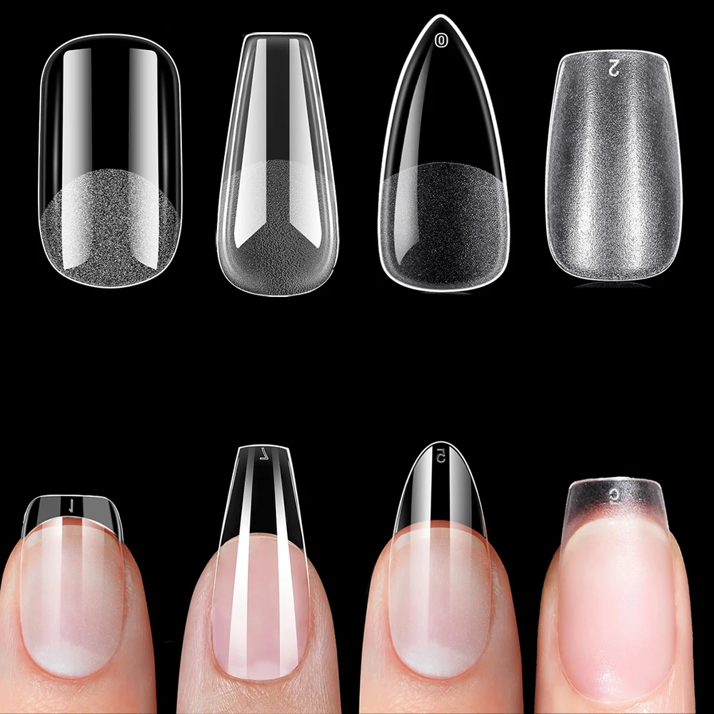 Press on Nails Coffin Nail Tips Full Cover Fake Nail Artificial Half-matte Long Ballerina False Tips 120pcs/Bag