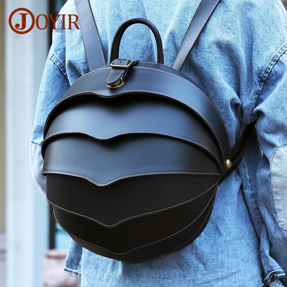 

JOYIR Genuine Leather Mes's Backpack Creative Fashion Beetle Style Backpack Women Travel Casual Vintage Daypack Schoolbag