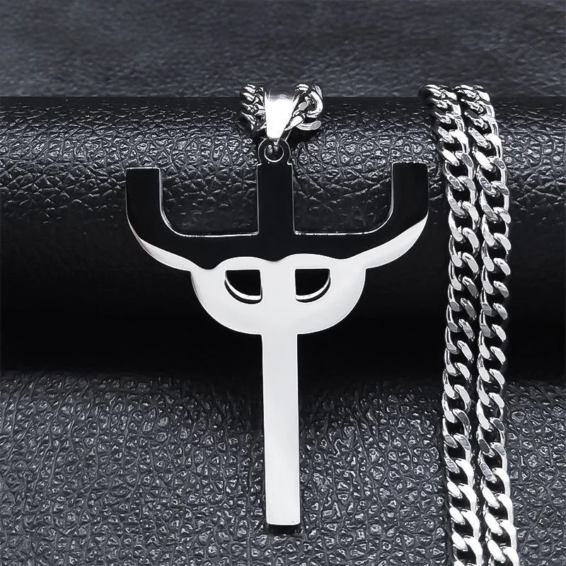Gothic Judas Priest Edelstahl-Halskette für Damen, Silberfarben, Heiligen-Anhänger, Schmuck, Acero Inoxidable N1181S03 – Detail 2