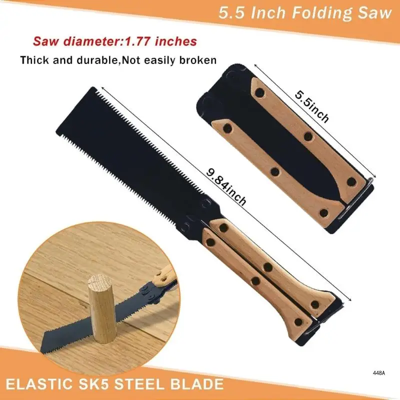 Versatile Pull Saw Hand Saw Fine Cutting Woodworking Tool with Non Slip Handle for Garden Trim and Outdoor Projects