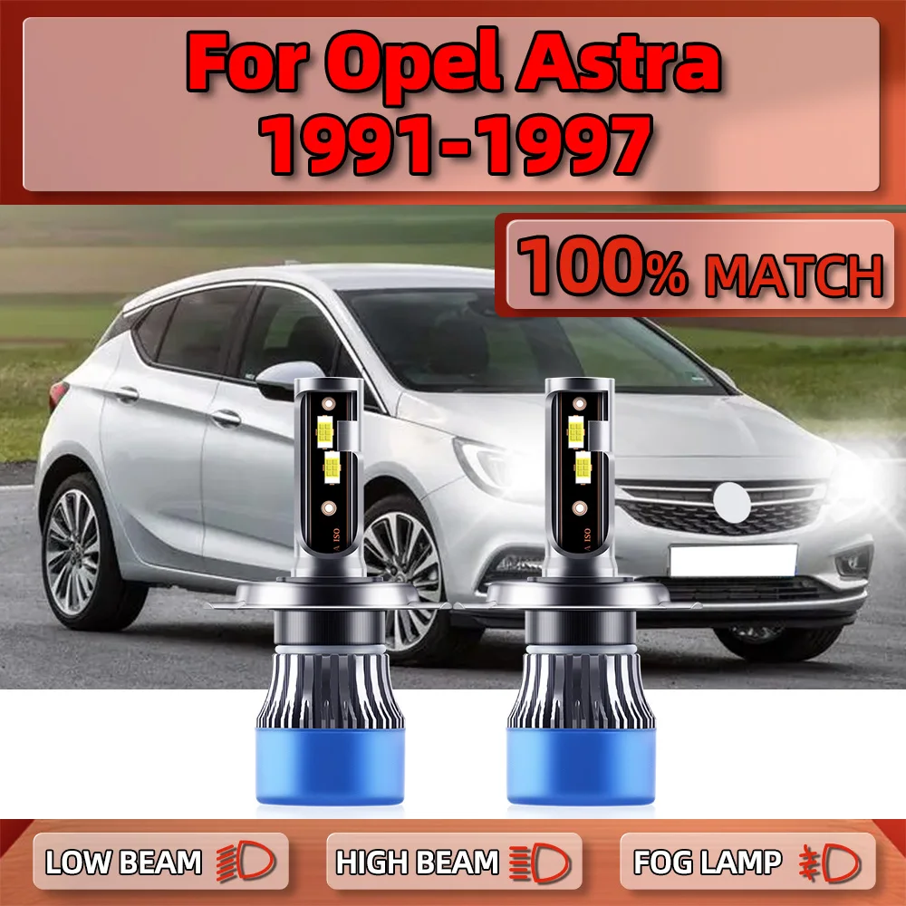 

2Pcs H4 LED Headlight Bulbs 20000LM Super Bright High Low Beam Auto Lamps For Opel Astra 1991 1992 1993 1994 1995 1996 1997