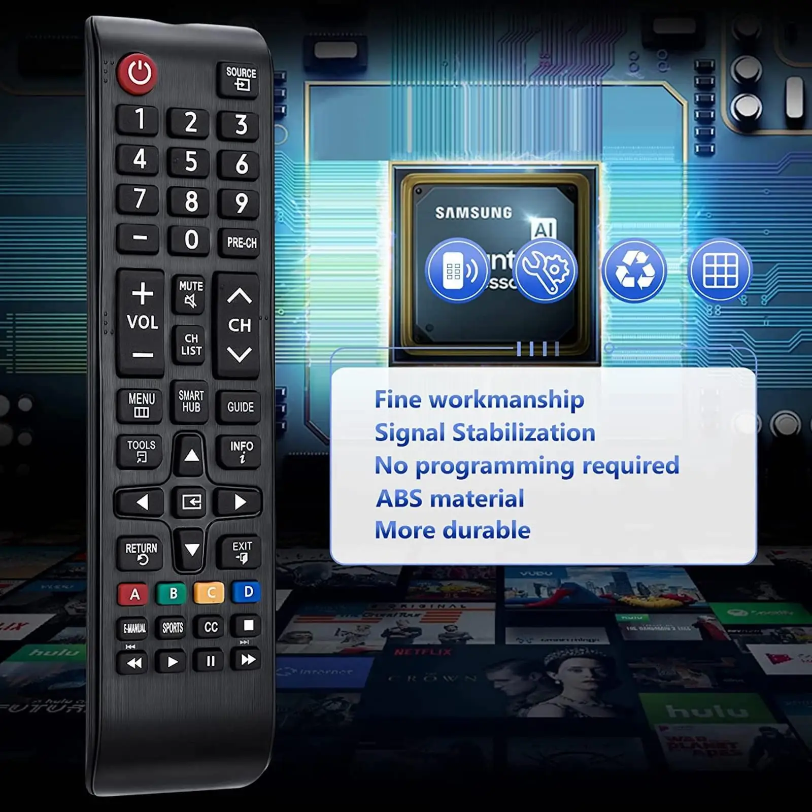 Universal Black Remote Control for LED LCD TV