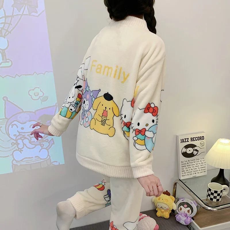 Sanrio Cinnamoroll Plush Cardigan Pajamas Hello Kitty Kuromi