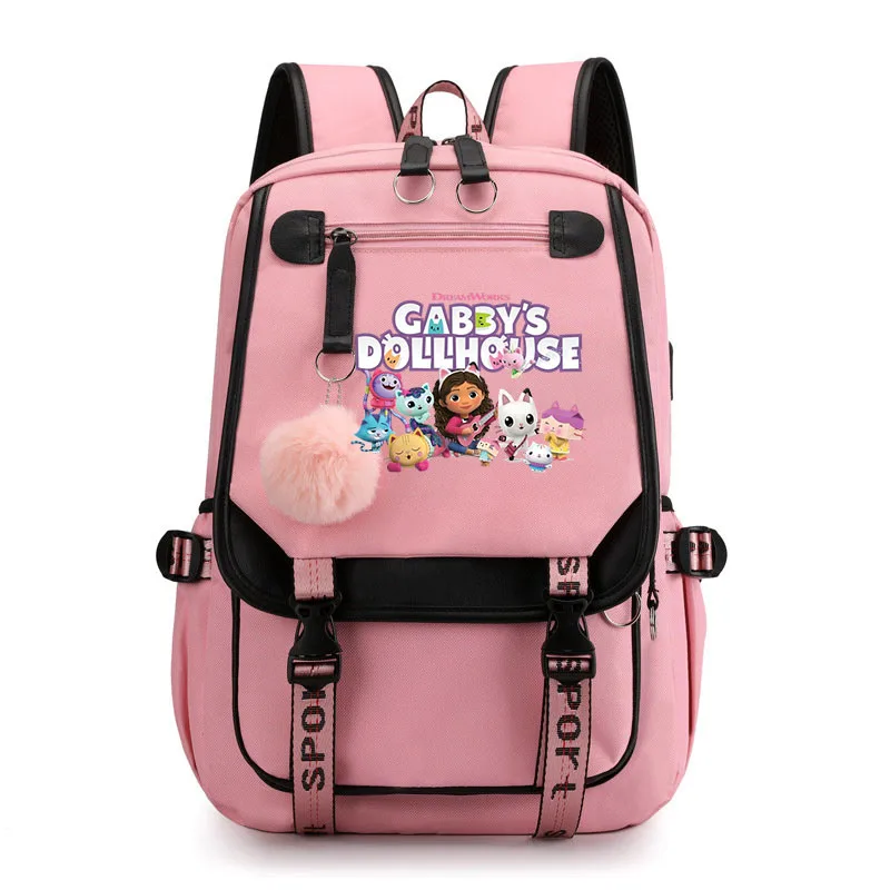 

Trend Harajuku Gabby's Dollhouse Backpacks for Teenage Girls Large Capacity Schoolbag Travel Bags Gabbys Dollhouse Daypack Women