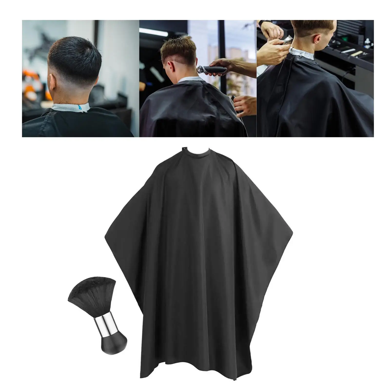 Hair Cutting Salon Cape with Adjustable Snap Closure Black Hairdresser Cape for Hairstylists Salon Makeup Men Women and Kids 4