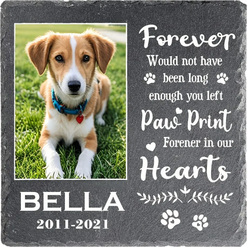 Made Pet Tombstones Printed with Photo Name Date Cat Dog Memorial Gifts Plaque Grave Garden Stones