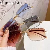 Mode carré sans monture Punk lunettes de soleil hommes 2025 marque de luxe bord coupé sans cadre lunettes de soleil pour homme léopard tête lunettes nuances 6