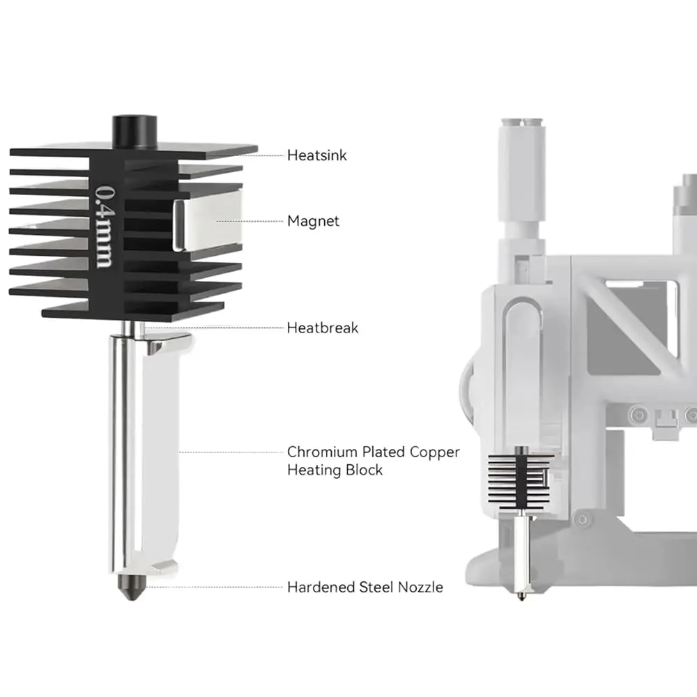 Bambu lab A1 미니 핫엔드 키트 경화강 깍지, 핫엔드 3D 프린터 액세서리, 0.2mm, 0.4mm, 0.6mm, 0.8mm 깍지