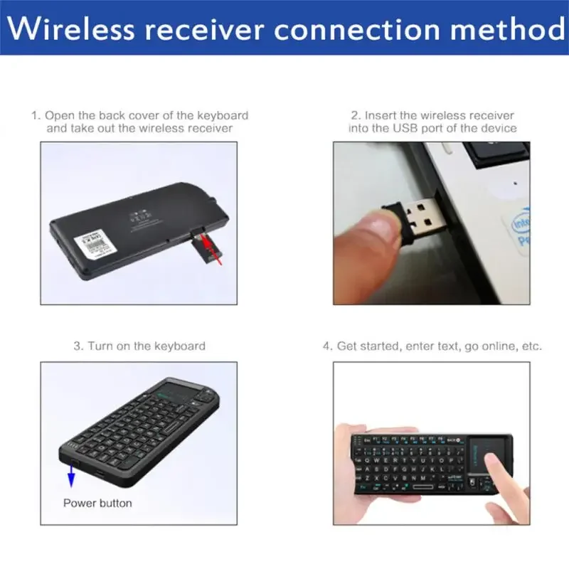 Mini 2.4G RF Wireless Keyboard Spanish French Russian English Keyboard Backlight Touchpad Mouse for PC Notebook Smart Tv Box