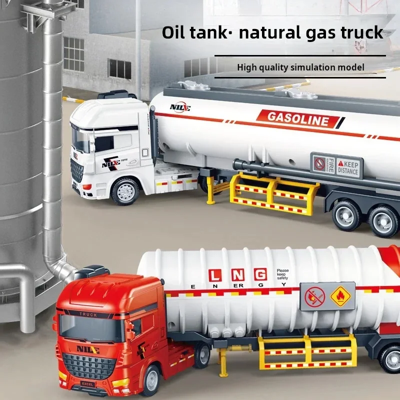 Diecast Oil Tanker Toy Model Plastic Vehicle for Kids