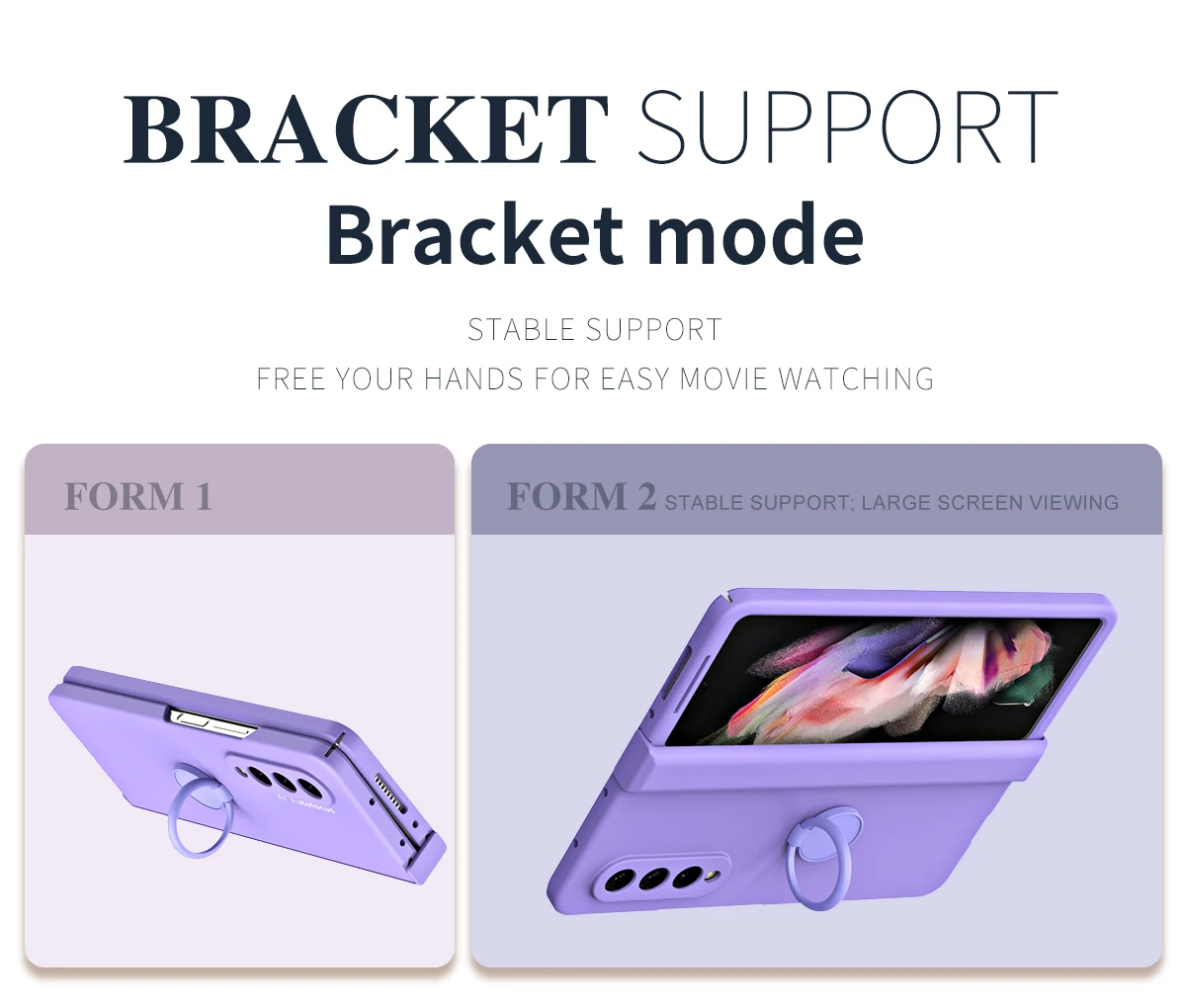Auto Magnetische Ring Houder Telefoon Case Voor Samsung Galaxy Z Fold 5 4 3 5G Scharnier Plastic Cover met Front Screen Protector_voghion.com